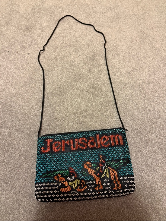 Handbags - Beaded 'Jerusalem' Crossbody Bag in Teal & Black